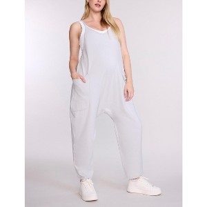 Women's Sleeveless Relaxed Fit Maternity Jumpsuit | Motherhood Maternity - 1 of 4