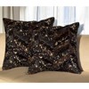 HomeRoots Set of Two 18" Chocolate and Gold Chevron Cowhide Throw Pillows with Glitter - 2 of 4
