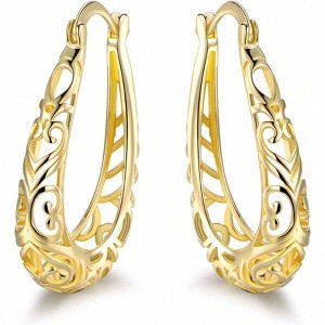 Filigree Hoop Earrings Fashionable Temperament Suitable for Women To Wear Popular Styles - 1 of 4