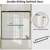 Zevemomo 56"-60"Wx58"H Bathtub Shower Door, Double Sliding Tub with 1/4"(6mm) Thick Clear Tempered Glass,Silent Soft-Close Shatterproof, Handle, Black - 2 of 4