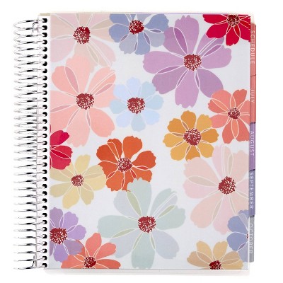 Erin Condren July 2024 - June 2025 Weekly/Monthly Planner 9"x7" Groovy Blooms: Academic Teacher Planner, Spiral Binding