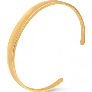 Anna-Kaci Women's Slim Polished Cuff Bracelet with Gold Tone Minimalist Jewelry Piece- Gold - 1 of 4
