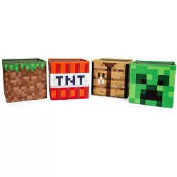Ukonic Minecraft 10-Inch Storage Bin Organizer Set | Creeper, TNT, Grass, Craft Table