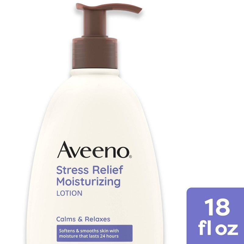 Aveeno Stress Relief Moisturizing Body Lotion with Lavender Scent, Natural Oatmeal to Calm and Relax, 1 of 19