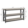 3 Tier Console Table, 47.2" Narrow Entryway Table with Storage, Wood Sofa Table with Metal Frame - 2 of 4