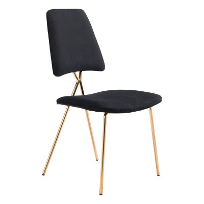 Set of 2 Cecilia Dining Chairs Black/Gold - ZM Home