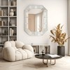 LNC 35.4-in W x 47.2-in H Rectangular Silver with Faceted Glass Framed Wall Mirror - 2 of 4