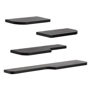 MH London Dale  36" Set of 4 Wall Mounted Shelves Mango Wood in Black - 1 of 4