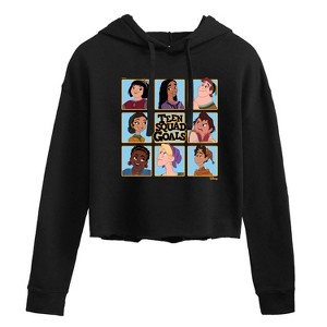 Women's - Disney - Teen Squad Goals Grid Cropped Graphic Hoodie - 1 of 3