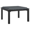 vidaXL Outdoor Poly Rattan Footstool - Weather-Resistant, Modular Design, Powder-Coated Steel Frame, Thickly Padded Cushion - Color: Black/Gray - 2 of 4
