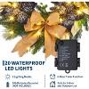 24 Inch Blue Christmas Wreath with Lights, Battery Operated Pre-Lit Artificial Wreath with 20 LED Lights & 8 Modes, Blue Bow & Floral Design - 3 of 4