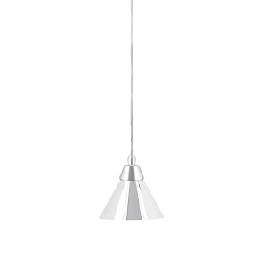 Toltec Lighting Any 1 - Light Pendant in  Chrome with 7'' Chrome Cone Metal Shade Shade - 1 of 1