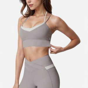 Anna-Kaci Active Women's Dual Strap Sports Bra with V-Neck Design - 1 of 4