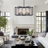 27" Modern Black Geometric 8-Light Chandelier ¨C Industrial Metal Pendant Light Fixture for Living Room, Dining Room, or Kitchen (Bulb Not Included) - 4 of 4