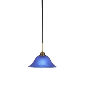 Toltec Lighting Paramount 1 - Light Pendant in  Matte Black/Brass with 10" Blue Italian Shade - 1 of 1