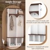 PAGED Wood Hall Tree with 5 Hooks, Farmhouse Coat Rack with Shoe Bench and Storage Shelves, Entryway Shoe Storage for Mudroom, Living Room - 3 of 4