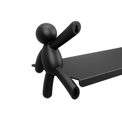 Black Steel Buddy Floating Wall Shelf
