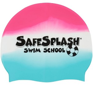 Sporti Safesplash Swim School Multi Color Silicone Swim Cap - 1 of 3