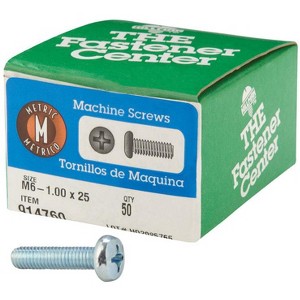 Hillman M6-1 X 25 in. L Phillips Pan Head Zinc-Plated Steel Metric Machine Screws 50 pk - 1 of 1