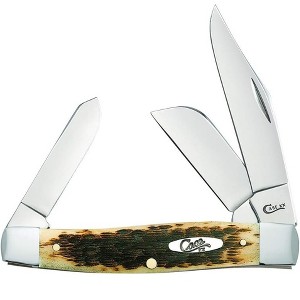 Case XX Peach Seed Jig Amber Bone CS Large Stockman Pocket Knife - 1 of 4