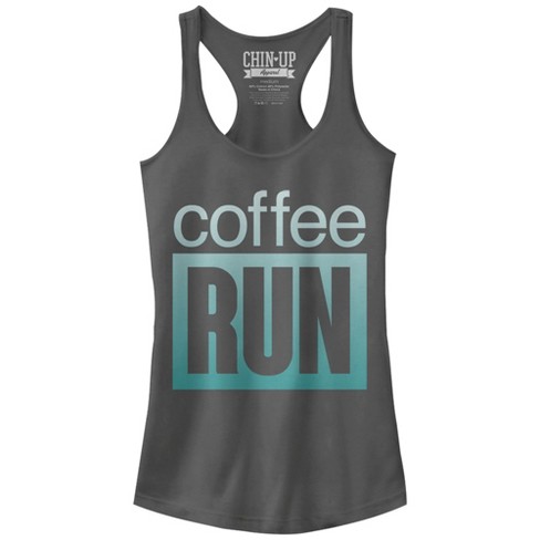 Juniors Womens CHIN UP On a Coffee Run Racerback Tank Top - image 1 of 3