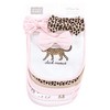 Hudson Baby Infant Girl Cotton Bib and Headband or Caps Set 8pk, Leopard Safari, One Size - 2 of 4