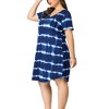 Agnes Orinda Women's Plus Size Tie Dye Trendy V Neck Round Hem Casual T-Shirt Dresses - 2 of 4