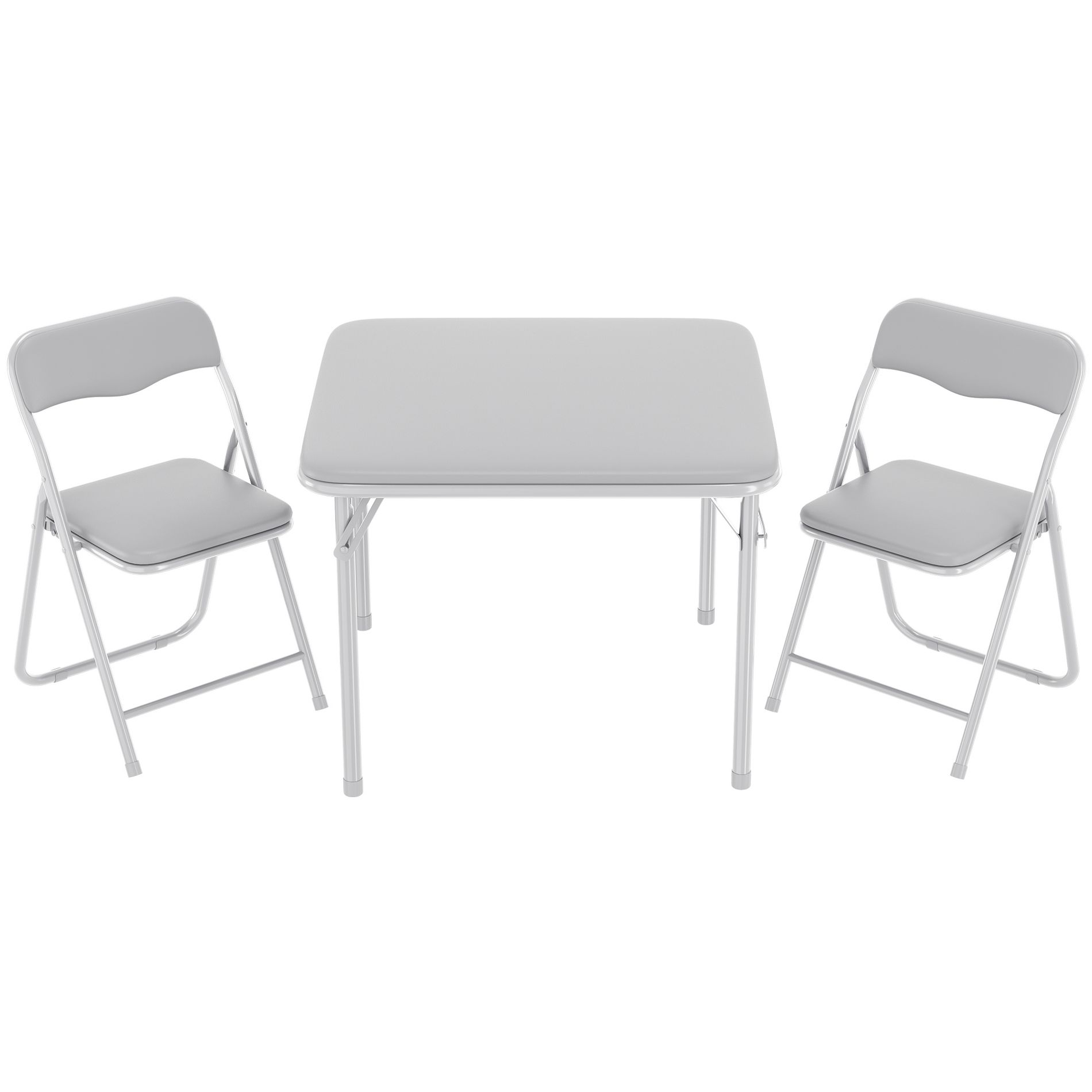 Boys and Girls Folding Table and Chairs Set of 3, Portable Table and Chair with Pu Soft Cushion, No Installation Required