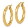 Black Bow Jewelry 3mm Round Hoop Earrings in 10k Yellow Gold, 26mm (1 Inch) - 2 of 4
