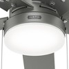 Hunter 52" Sea Point Lighted Ceiling Fan Matte Silver Finish - 5 Blades, WhisperWind Motor, Damp Rated for Indoor/Outdoor Use - 4 of 4