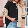 Coolmee Women's Color Block Button Down Shirts Long Sleeve Oversized Boyfriend Blouses Tops - 2 of 4
