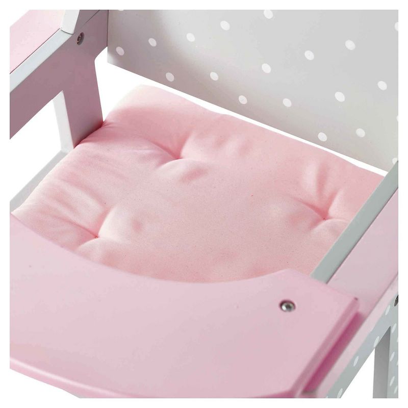 Olivia's Little World - Baby Doll Furniture - Baby High Chair (Gray Polka Dots), 6 of 8