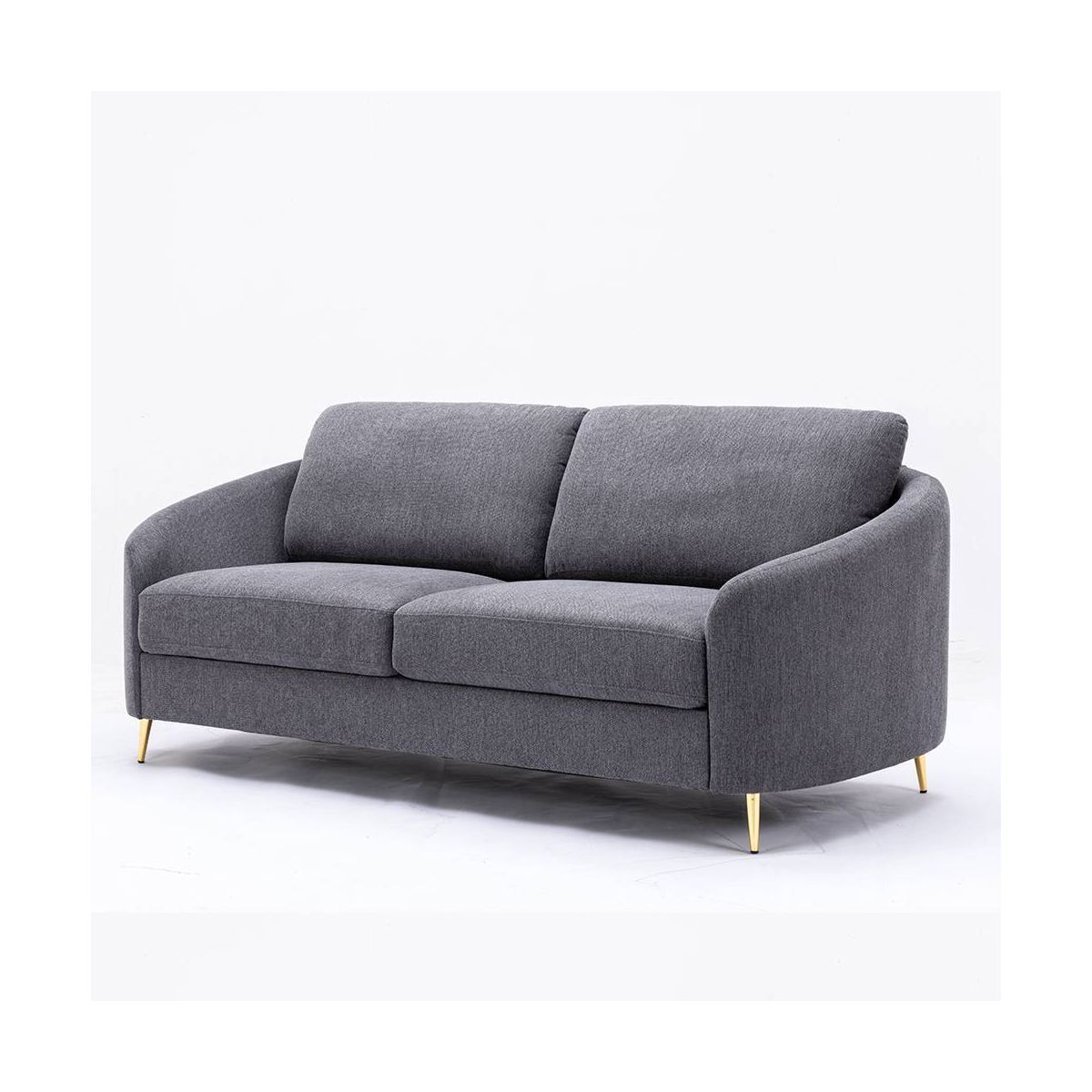 80" Yuina Sofa Gray Linen - Acme Furniture: Chrome Metal Legs, Pocket Coil Seat, Wood Frame - thumbnail 8