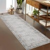 Washable Vintage Border Runner Rug Non-Slip Low Pile Stain-Resistant Boho Throw Carpet for Kitchen Hallway Living Room Bedroom. - 3 of 4
