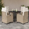 vidaXL Garden Dining Set Beige (Cushions), Black (Table) - 2 of 4