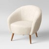 Odilia Rounded Accent Chair Cream - Threshold™: Upholstered, Tufted, Wood Legs - 2 of 4