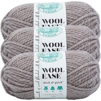 (Pack of 3) Lion Brand Wool-Ease Thick & Quick Yarn-Driftwood