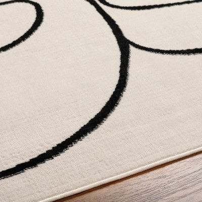 Eilir 5' x 7' Gray and Black Abstract Polypropylene Rug