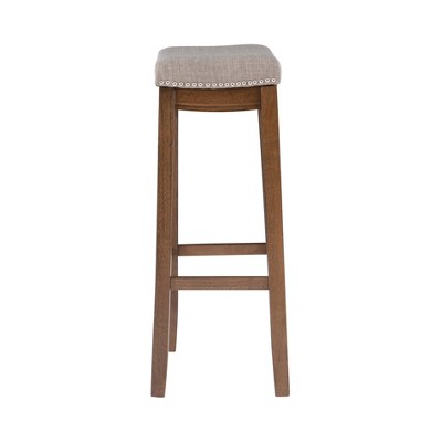 Rustic Brown and Gray Acacia Bistro Bar Set with Silver Accents