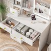 INFURNIC Vanity Tables 5 Drawer Dressing Table with Hidden Mirror and Storage Organizer for Bedrooms, White, 31.5"*14.96"*49.21" - 4 of 4