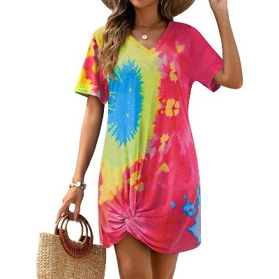 AI'MAGE Swimsuit Cover Ups for Women Short Sleeve Bathing Suit Coverup Casual Bikini Swimwear Beach Cover Up Dress S-XXL