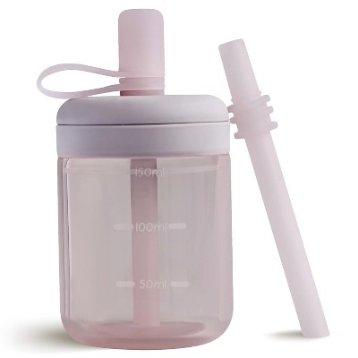 AOSTIRMOTOR Baby Straw cup | Silicone Toddler Sippy Cup Training Cup with Straw Lid