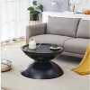 Vynxaria Black End Tables - Multifunctional Round Coffee Tables with Storage - 2 of 4
