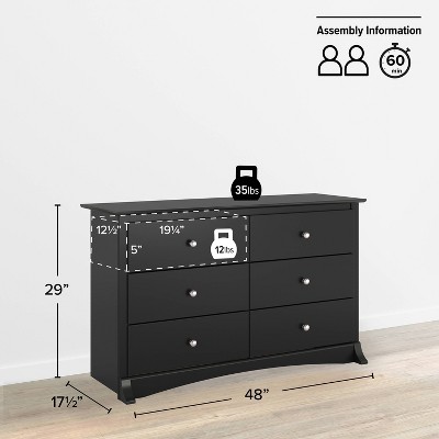Sonoma 56" Black 6-Drawer Children's Dresser