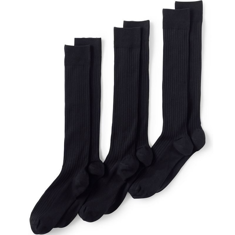 Lands' End Men's Seamless Toe Over the Calf Rib Dress Socks 3-pack, 1 of 2