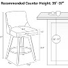 Counter Height Bar Stools, Upholstered Swivel Barstools Set of 2, Home Bar - 3 of 4