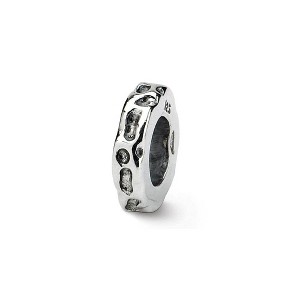 Black Bow Jewelry Sterling Silver Pitted Spacer Bead Charm - 1 of 3