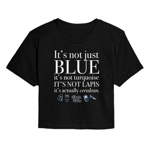 Women's - The Devil Wears Prada - Not Just Blue Cropped Graphic T-Shirt - 1 of 4
