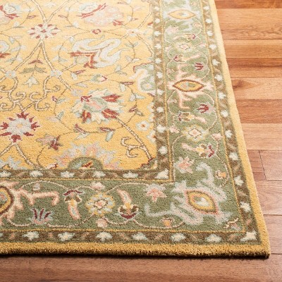 Antiquity Gold and Green Handmade Wool Area Rug