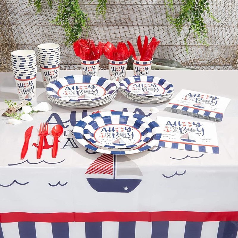 Serves 24 Ahoy It's a Boy Baby Shower Party Supplies Decorations for Boys, 2 of 7